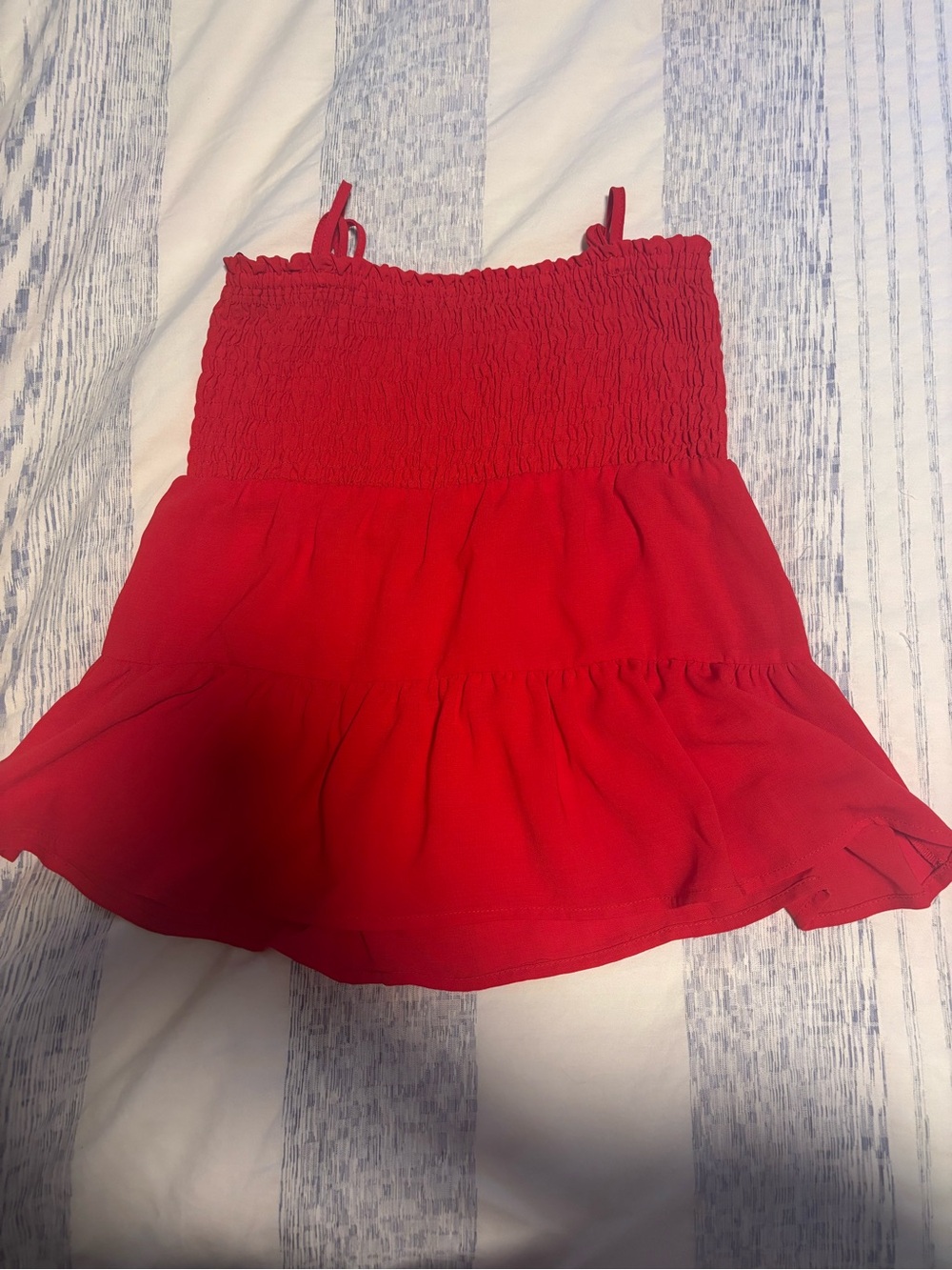 Paper Crane Red Smocked Ruffle Camisole